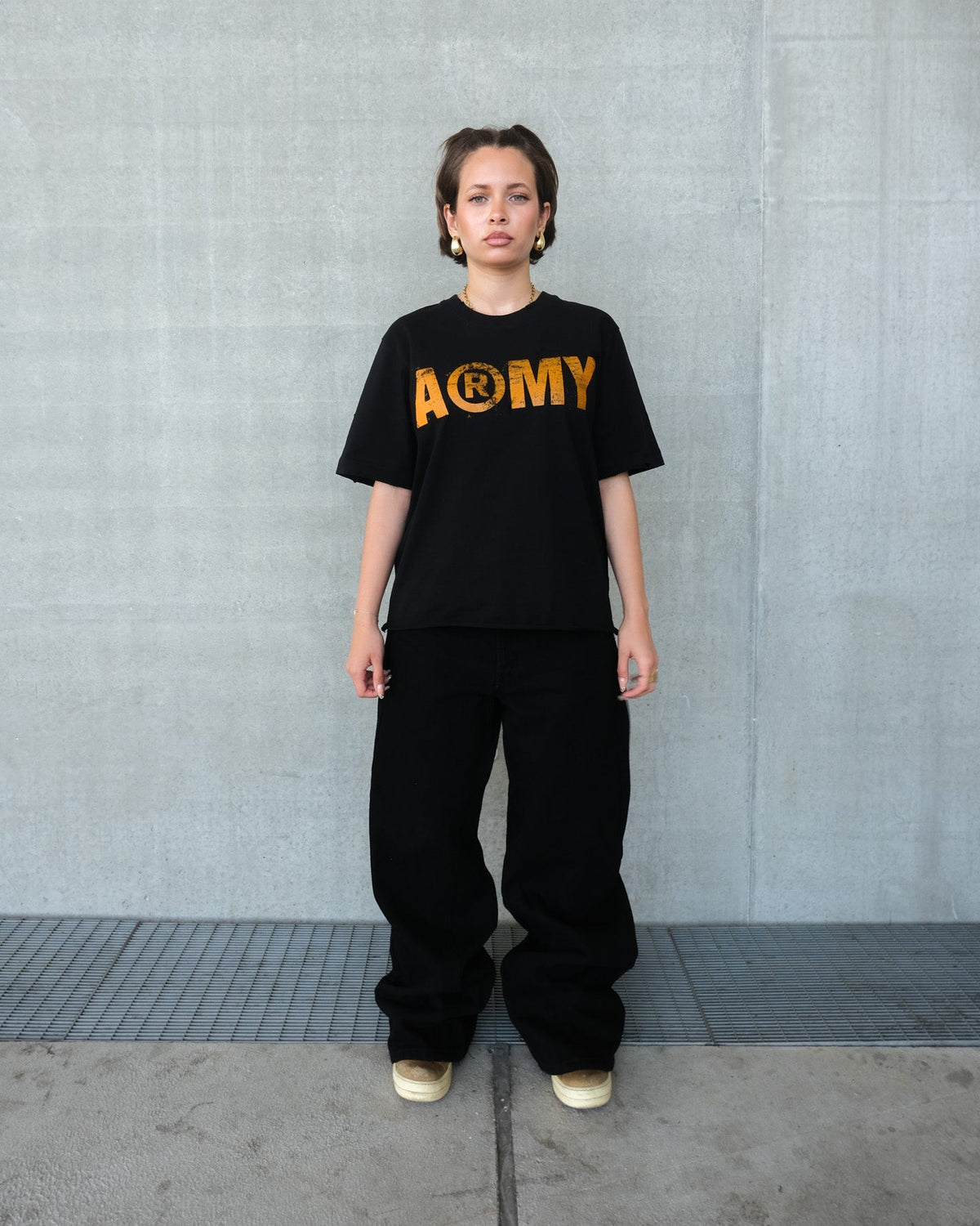 Flared Black Denim Pants