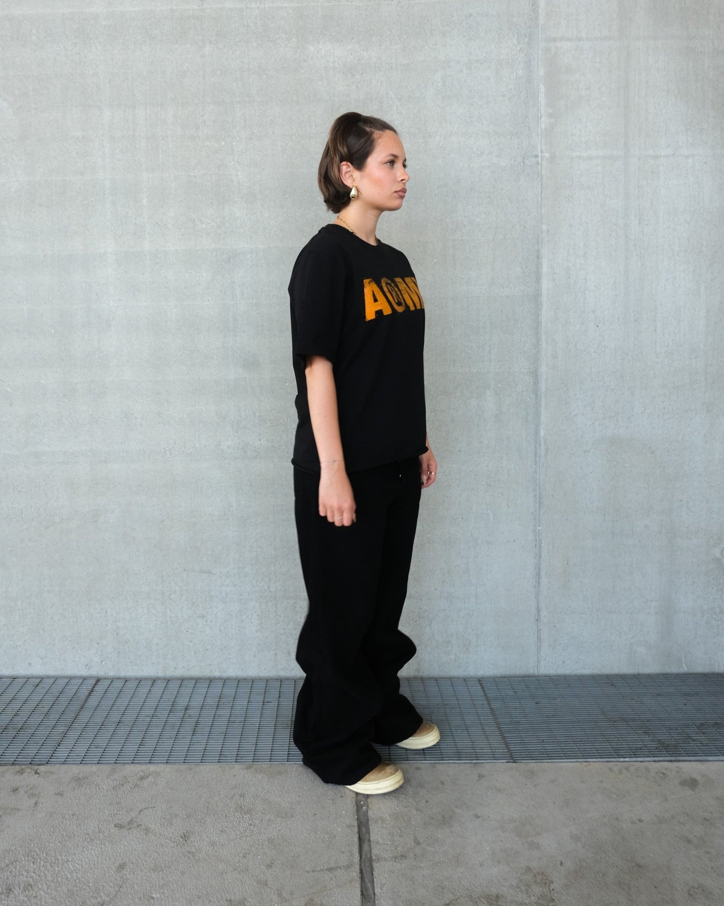 Flared Black Denim Pants