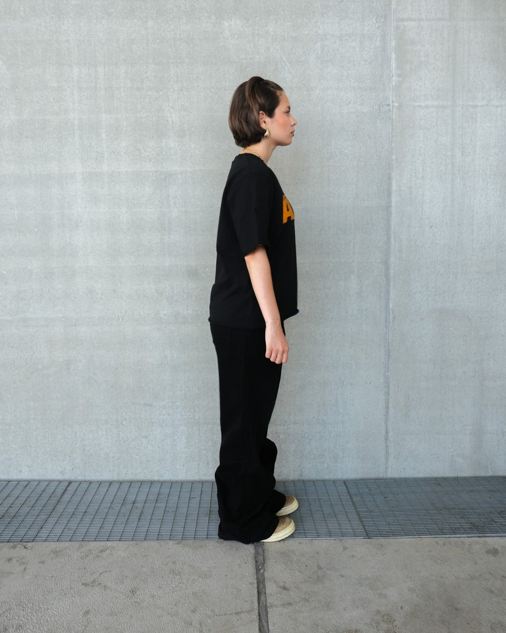 Flared Black Denim Pants