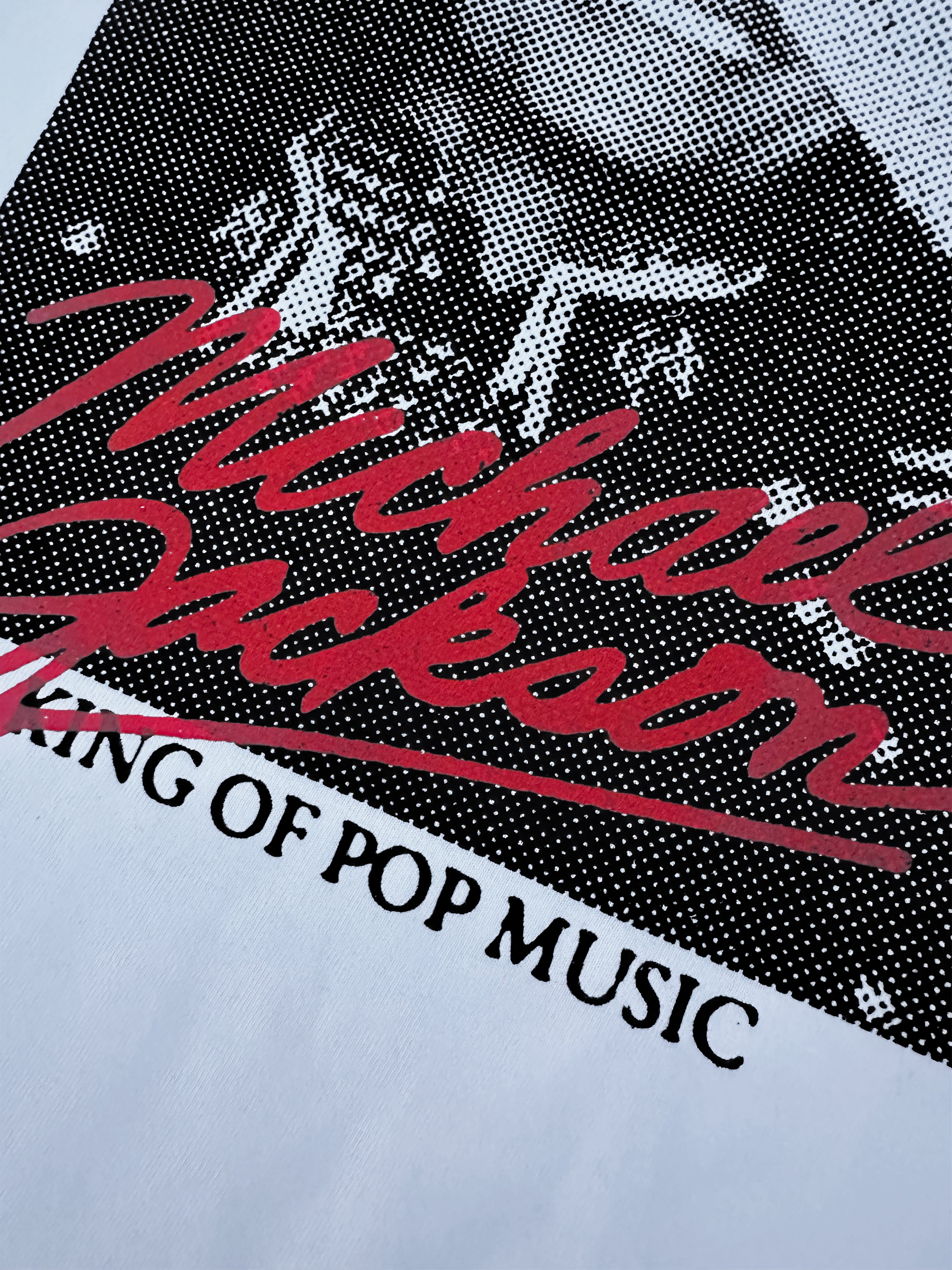 King of Pop Michael Jackson White T-Shirt Back Detail - Handmade in Lyon REWORK-ED