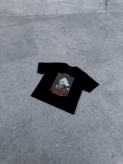 KING OF POP T-SHIRT BLACK CROPPED