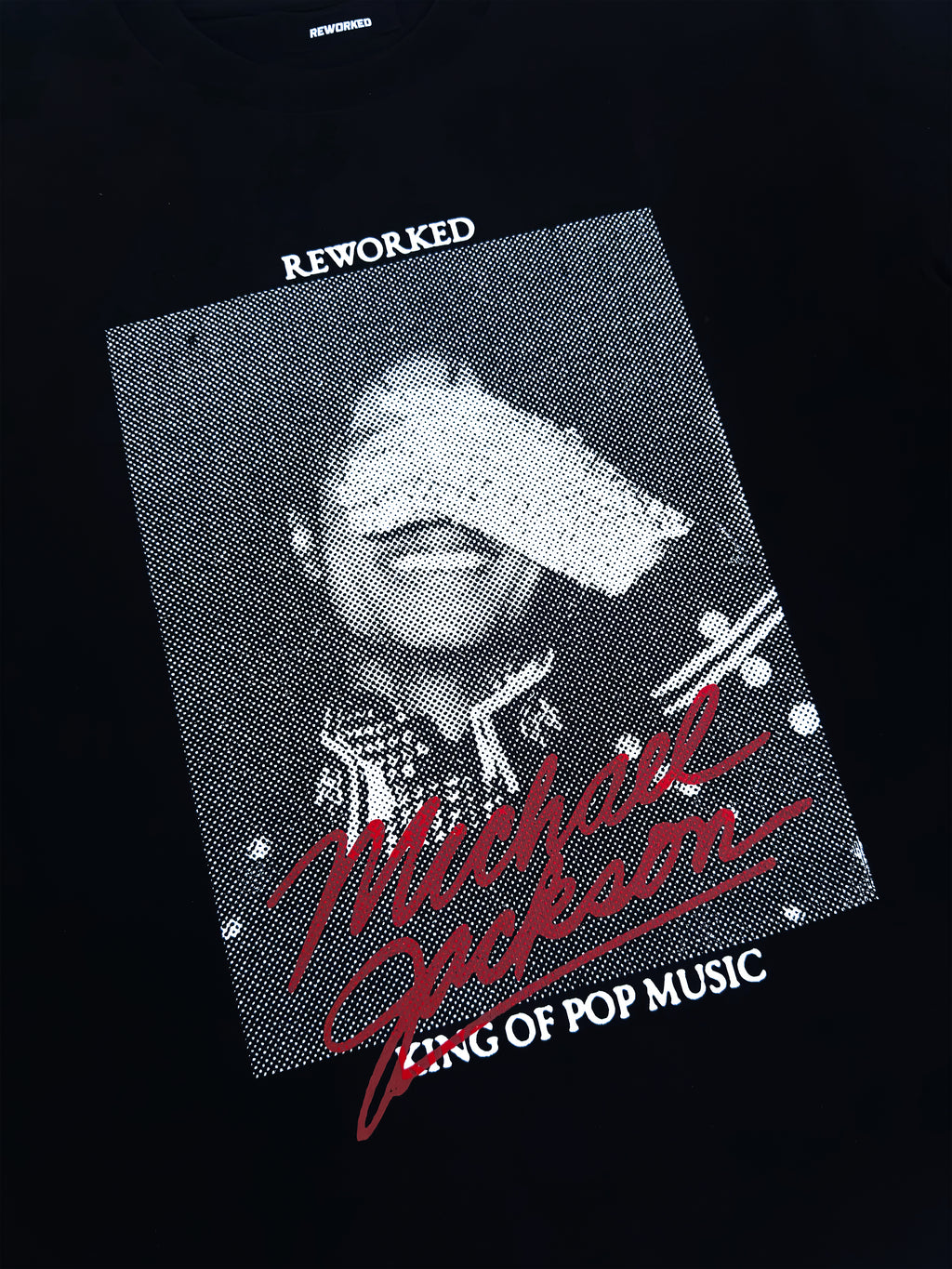 King of Pop Michael Jackson Black T-Shirt Back Detail - Handmade in Lyon REWORK-ED