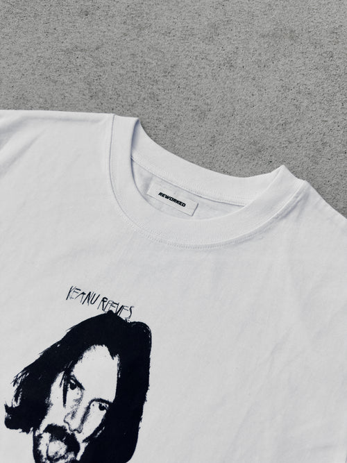 The One Keanu Reeves T-Shirt Raw Cropped Collar Detail - Ribbed Crewneck REWORK-ED