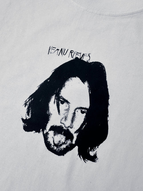The One Keanu Reeves T-Shirt Raw Cropped On Model - Raw Cut Hem Streetwear REWORK-ED