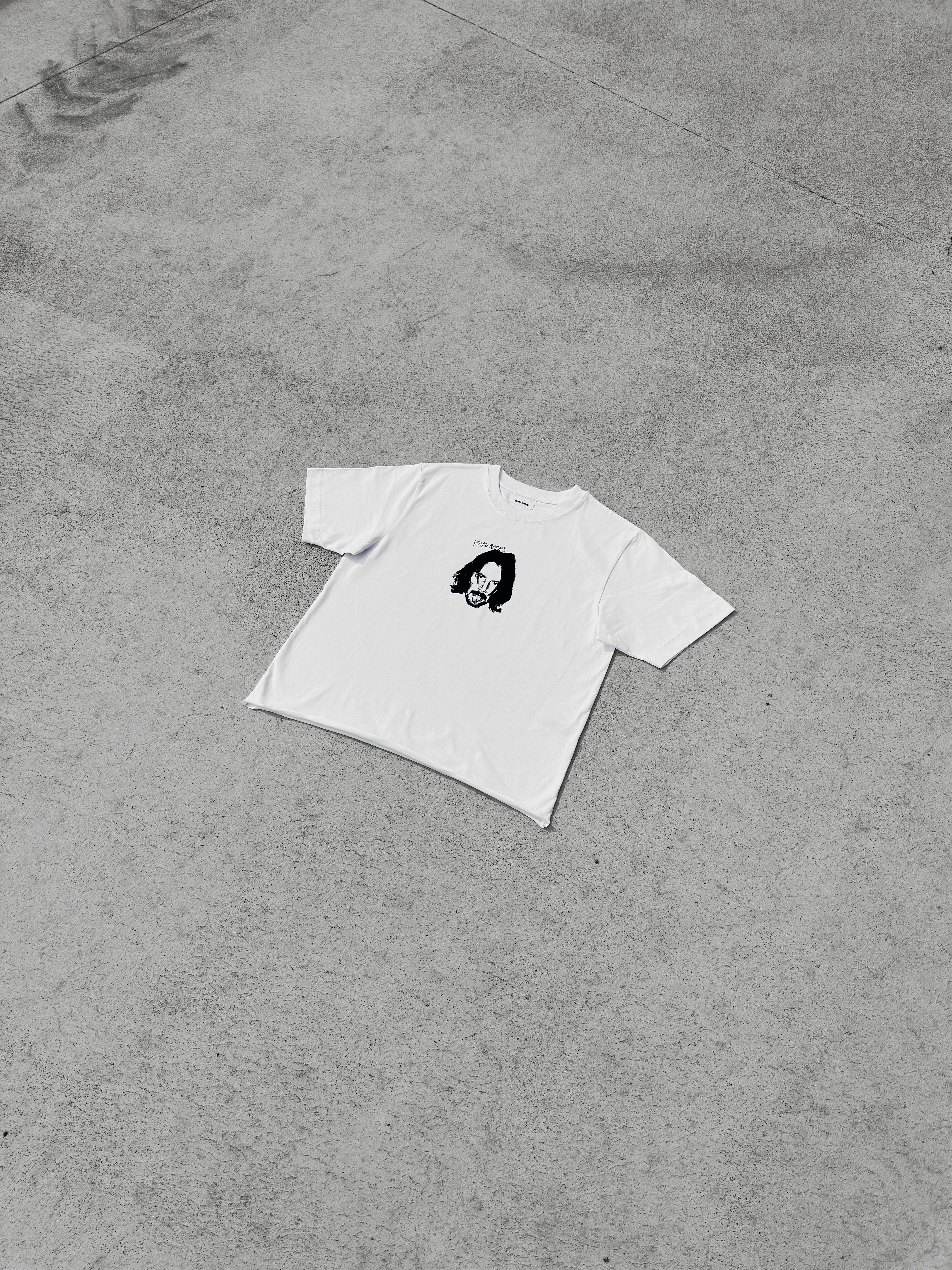 The One Keanu Reeves T-Shirt Raw Cropped Full Front - Handmade in Lyon REWORK-ED