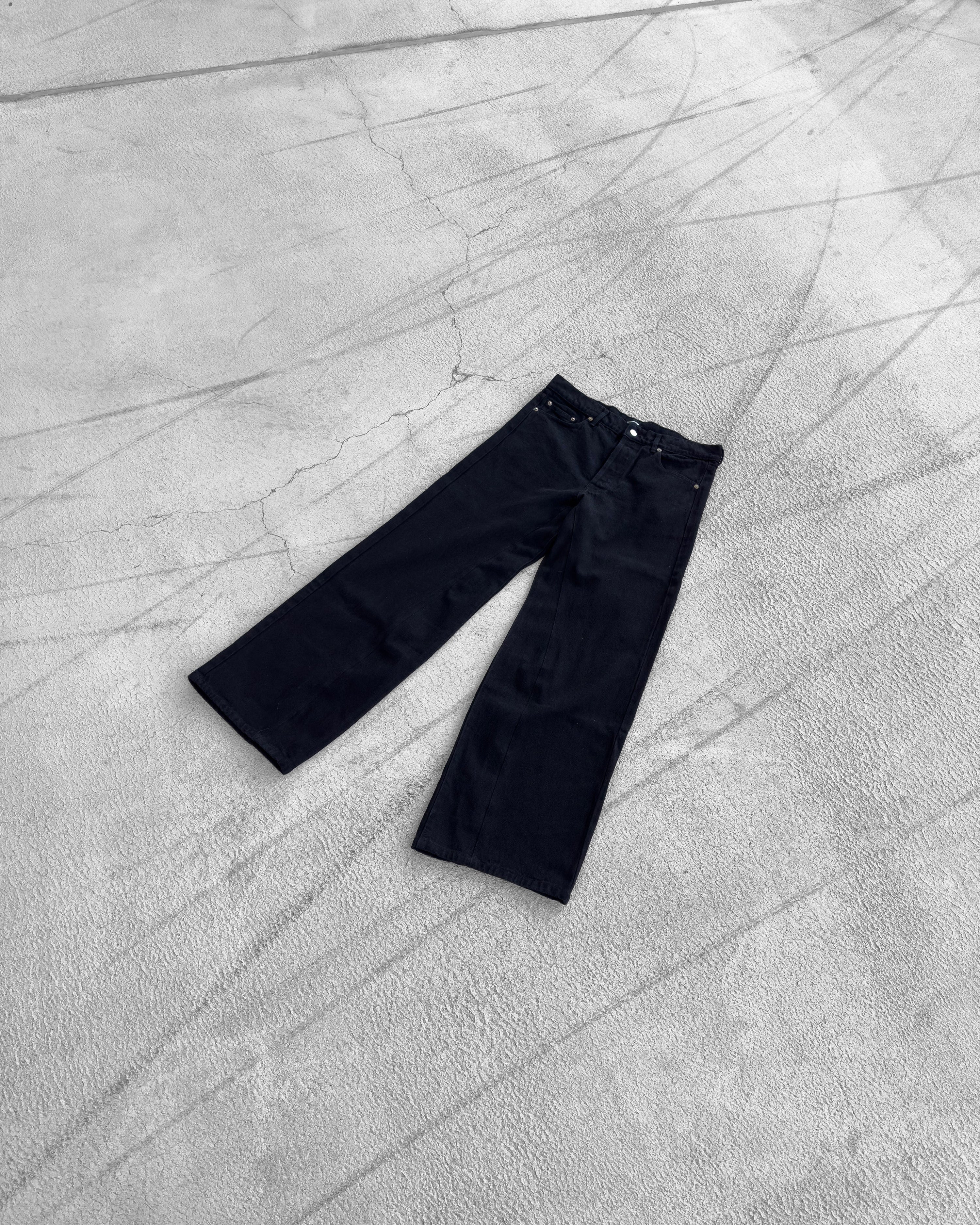 Flared Black Denim Pants